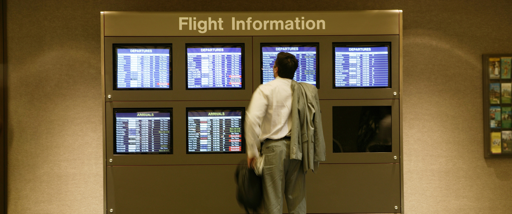 To check the flight. Flight information Screen. Arrival and departure Monitor.